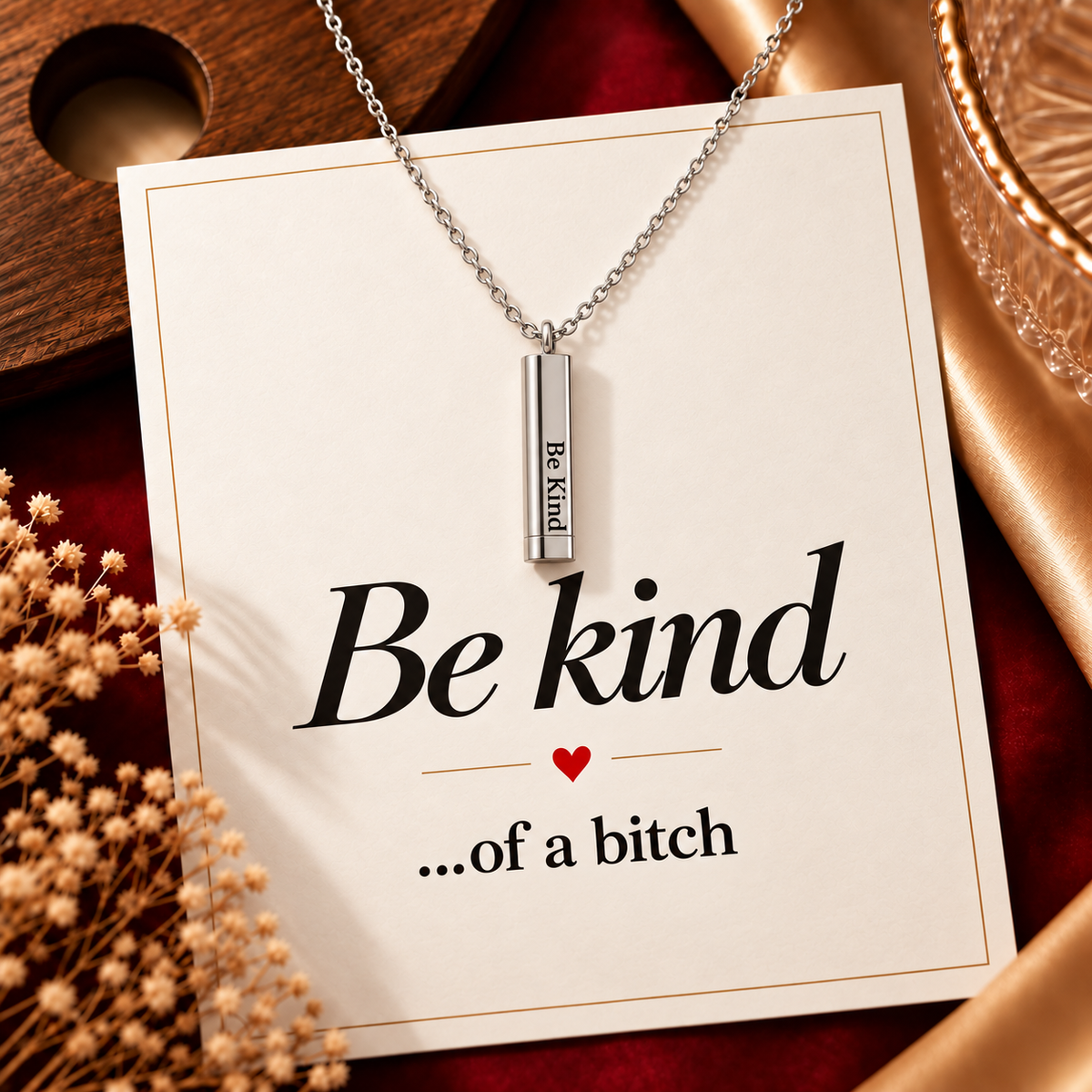 Be Kind Hidden Message Necklace