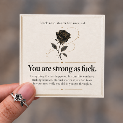Strong As Fuck Engraved Motivational Band Ring