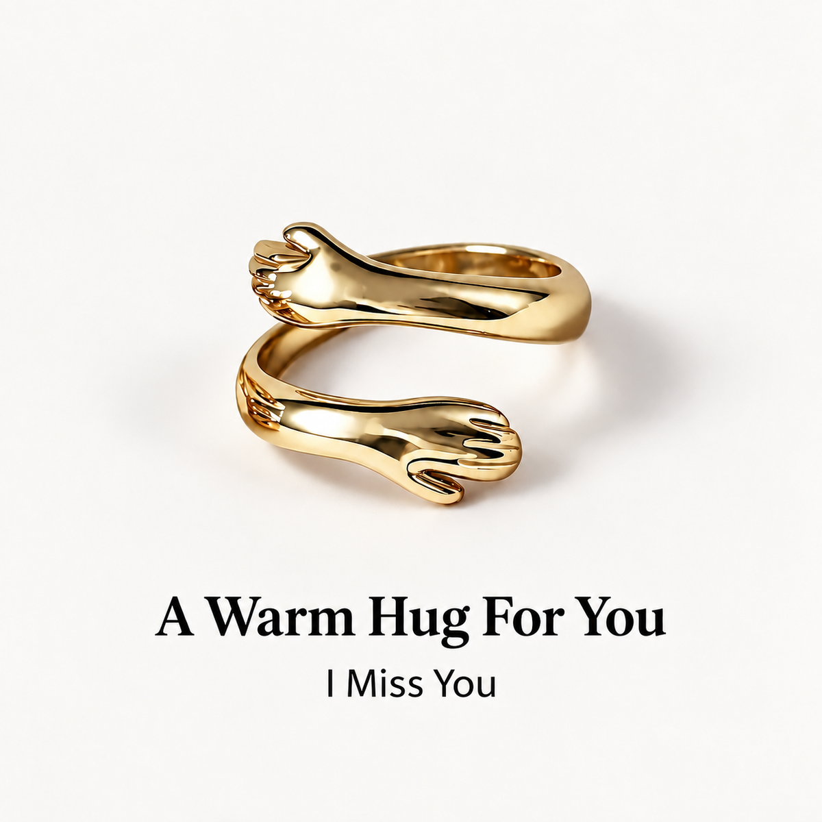 Hugging Hands Open Ring | I Miss You
