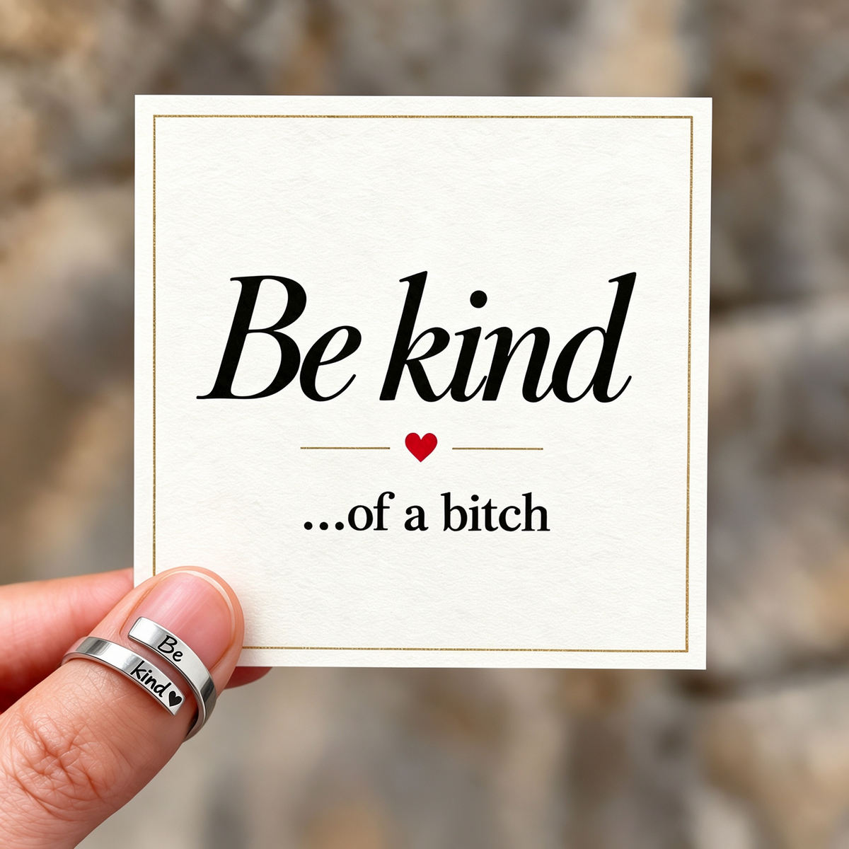 Be Kind Mantra Ring
