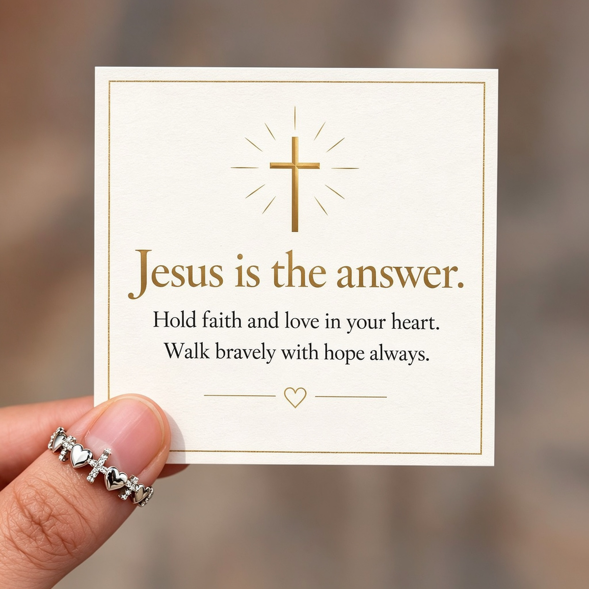 Jesus Is The Answer Cross Band Ring