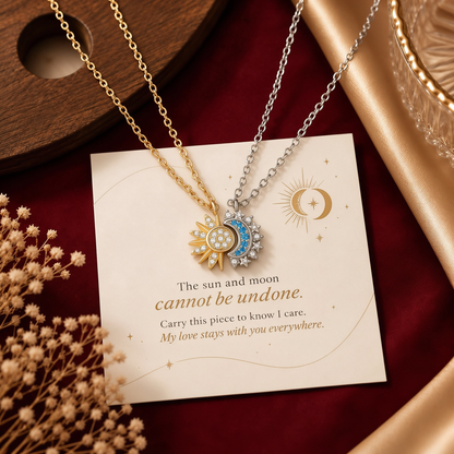 For My Wife-Day & Night Sun Moon Stackable Necklace Set