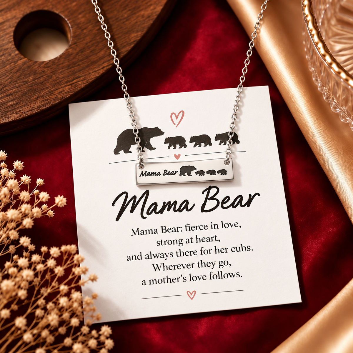 Mom & Daughter-Mama Bear Necklace