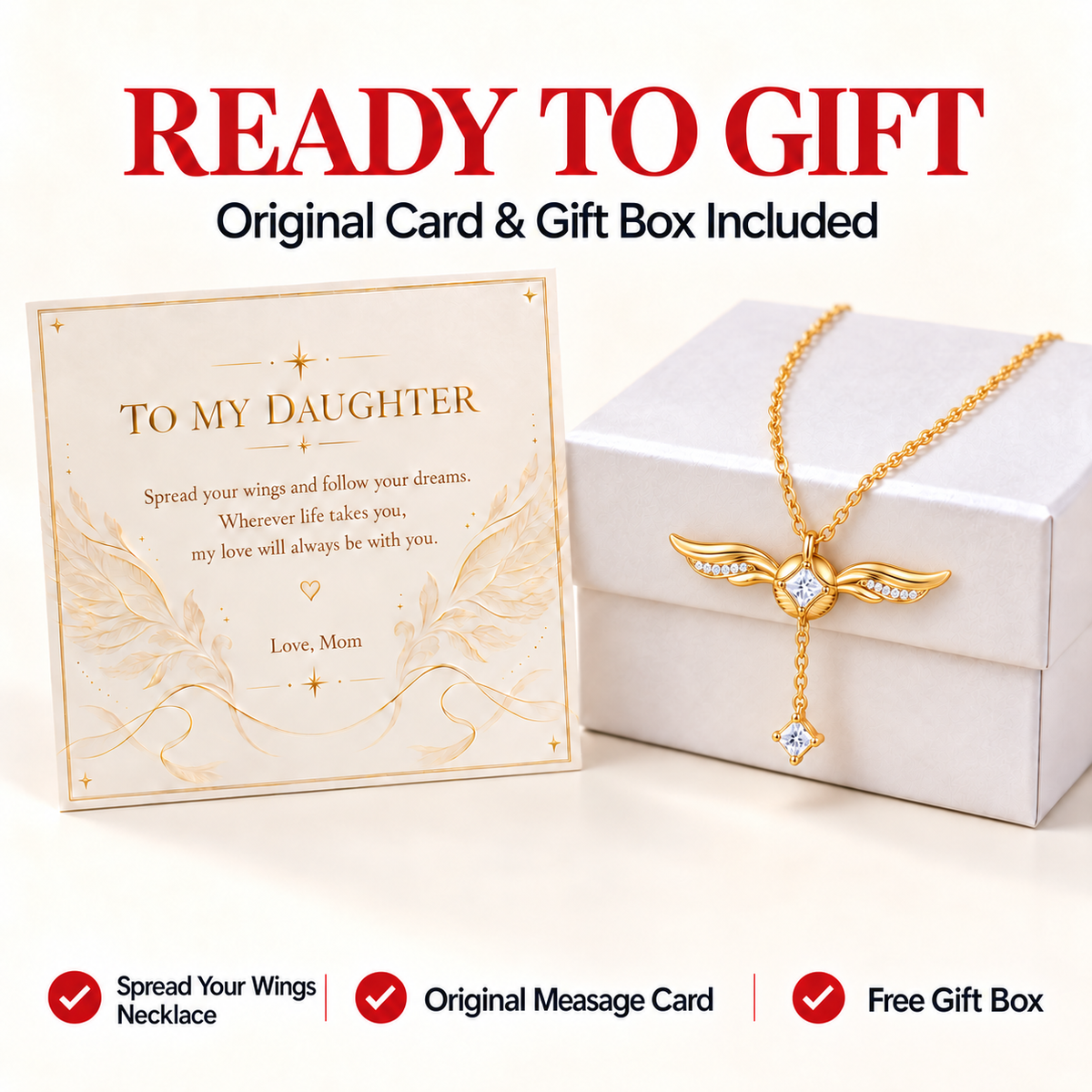 To My Daughter — Spread Your Wings Necklace