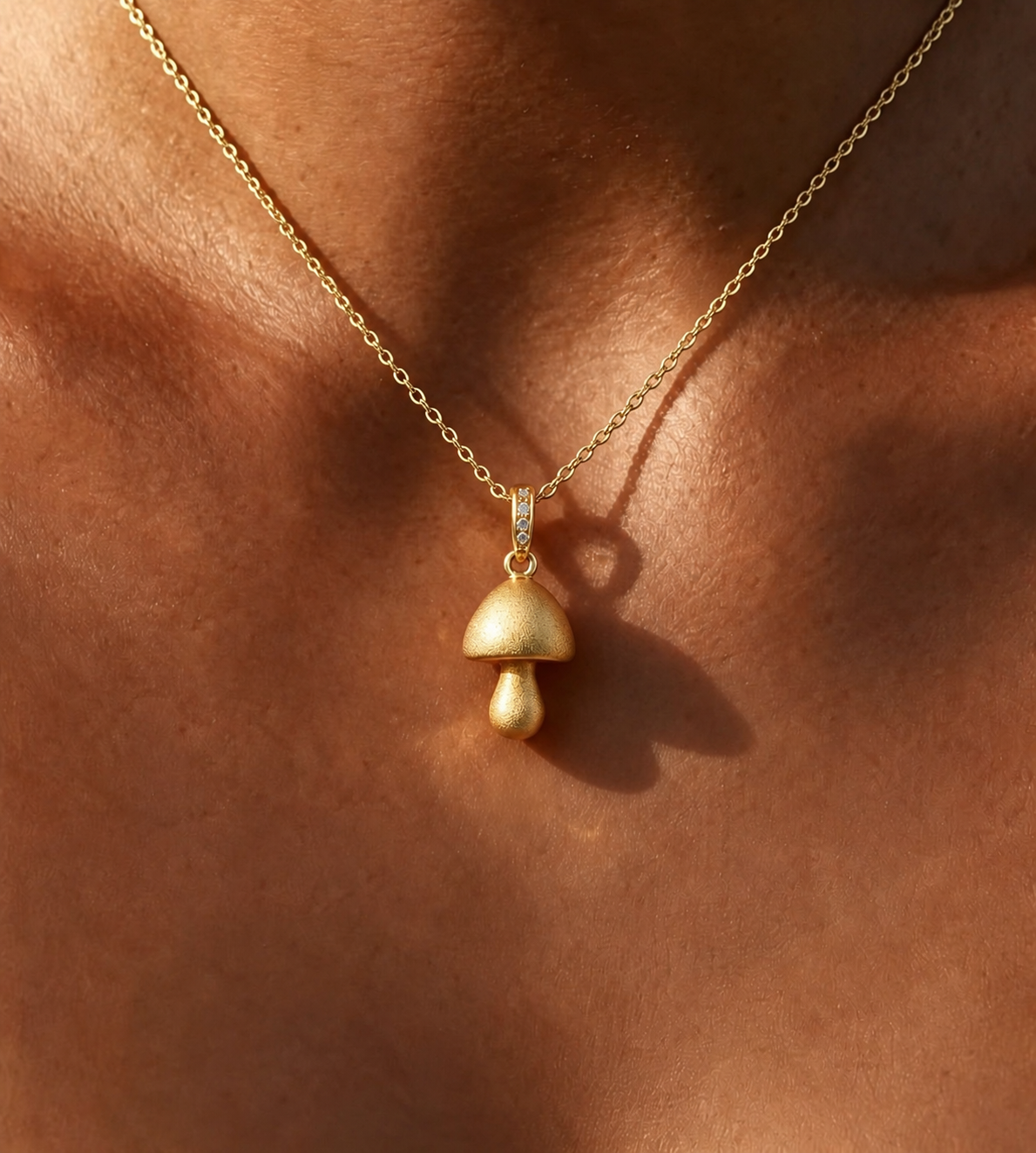 To My Granddaughter-Mushroom Pendant Gold Necklace