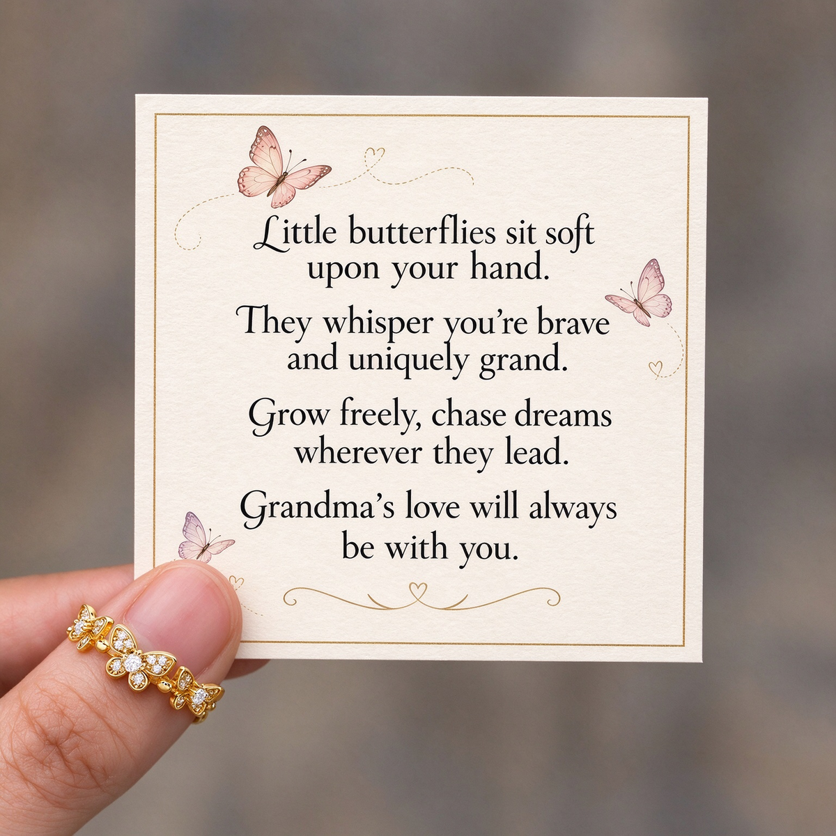 Dainty Butterfly Adjustable Open Ring