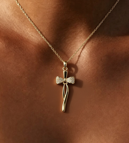 Dear Mom-Gold Bow Necklace