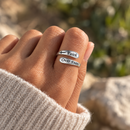 Faith Over Fear Adjustable Ring