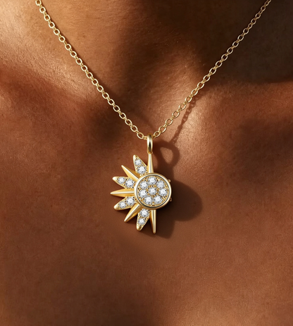 For My Wife-Day & Night Sun Moon Stackable Necklace Set