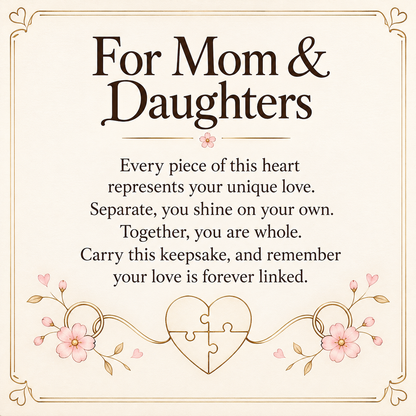 Connecting Hearts Puzzle Keychain for Mom & Daughters