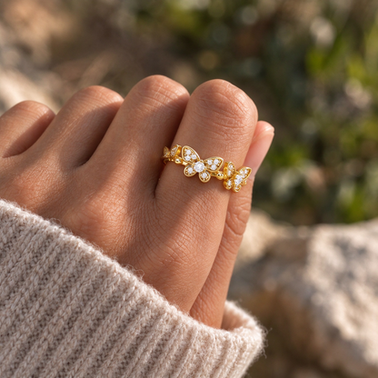 Dainty Butterfly Adjustable Open Ring