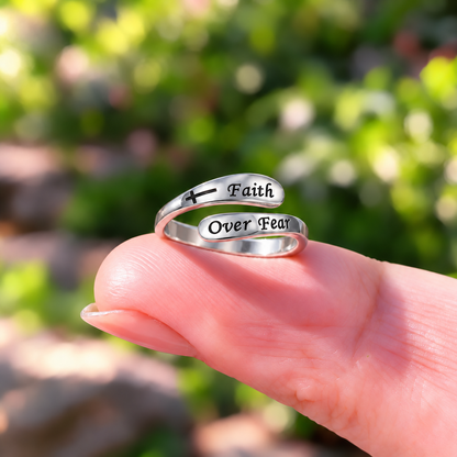 Faith Over Fear Adjustable Ring