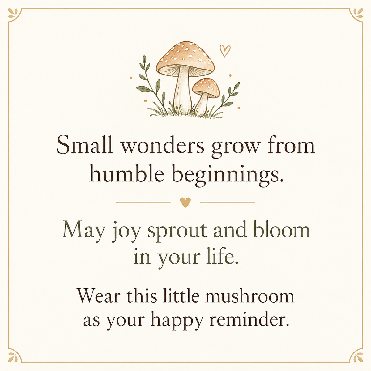 To My Granddaughter-Mushroom Pendant Gold Necklace