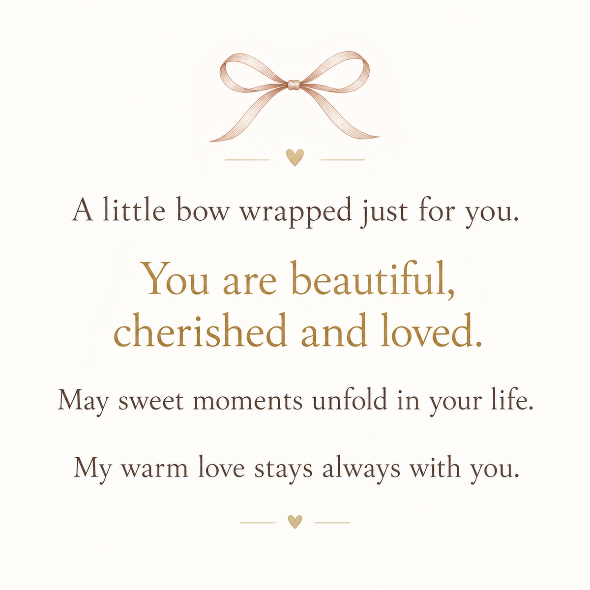 Dear Mom-Gold Bow Necklace