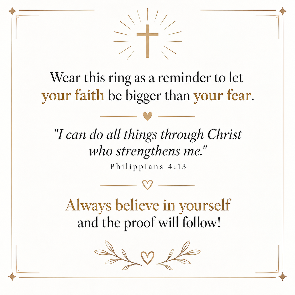 Faith Over Fear Adjustable Ring
