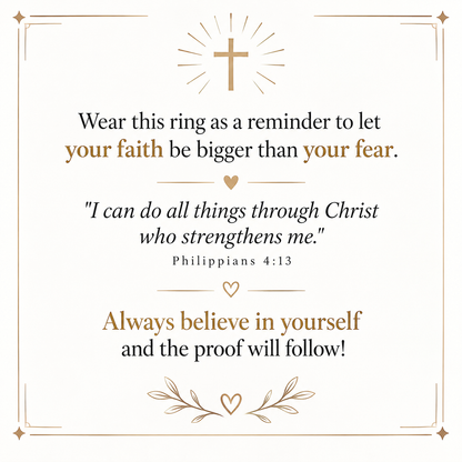 Faith Over Fear Adjustable Ring