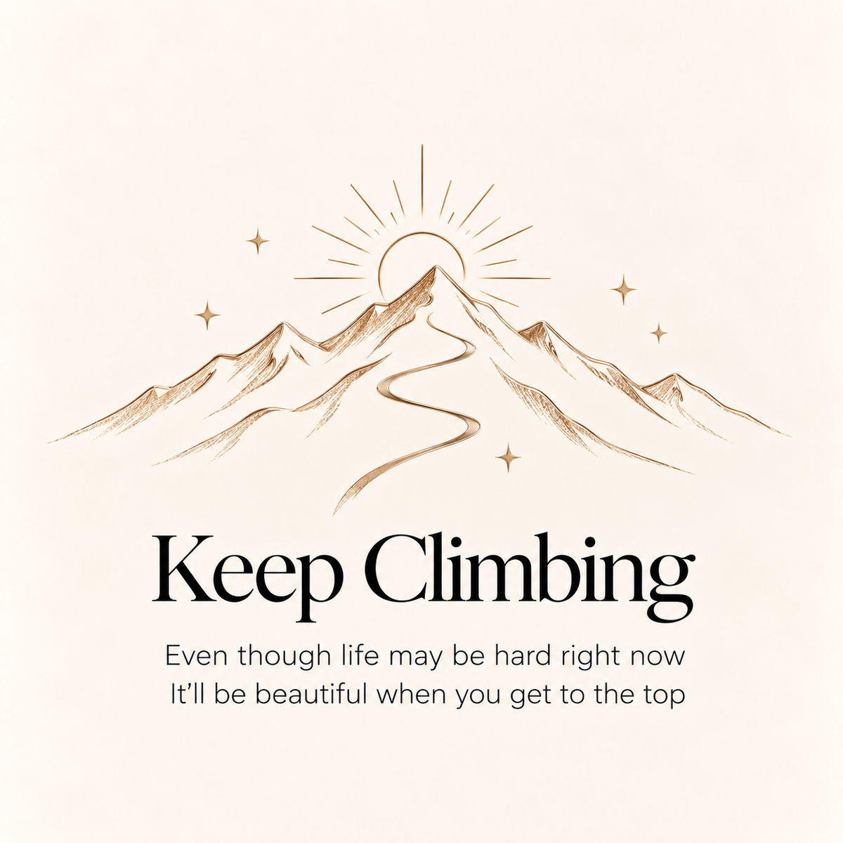 Keep Climbing Mountain Ring