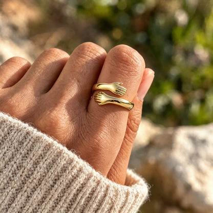 To My Granddaughter-Hugging Hands Open Ring