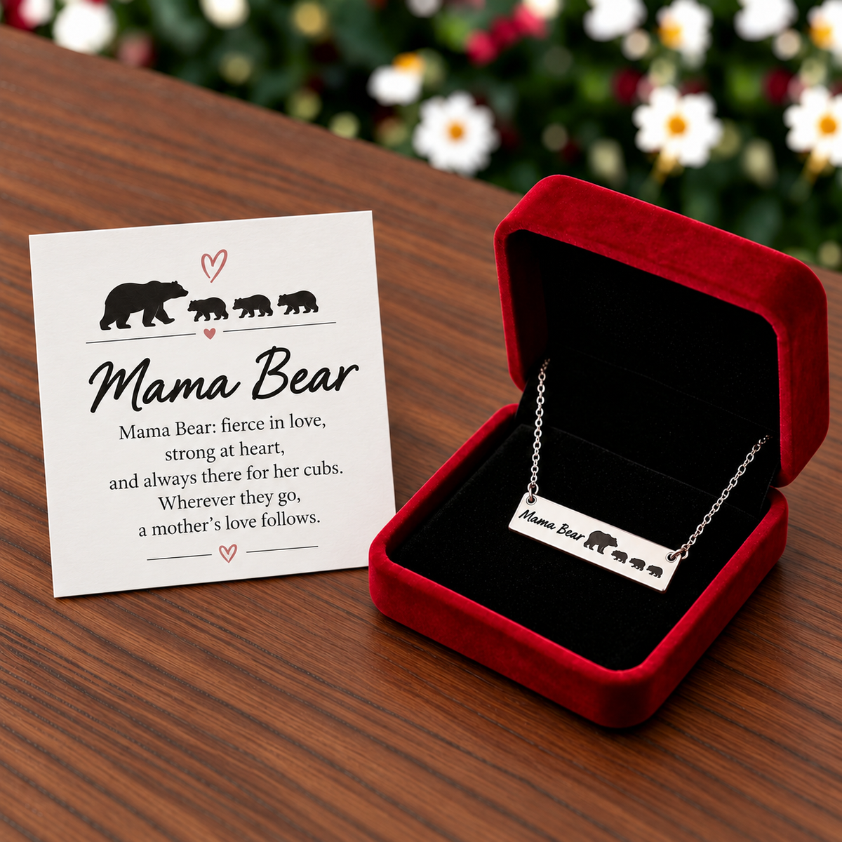 Mom & Daughter-Mama Bear Necklace