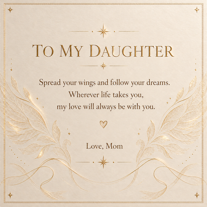 To My Daughter — Spread Your Wings Necklace