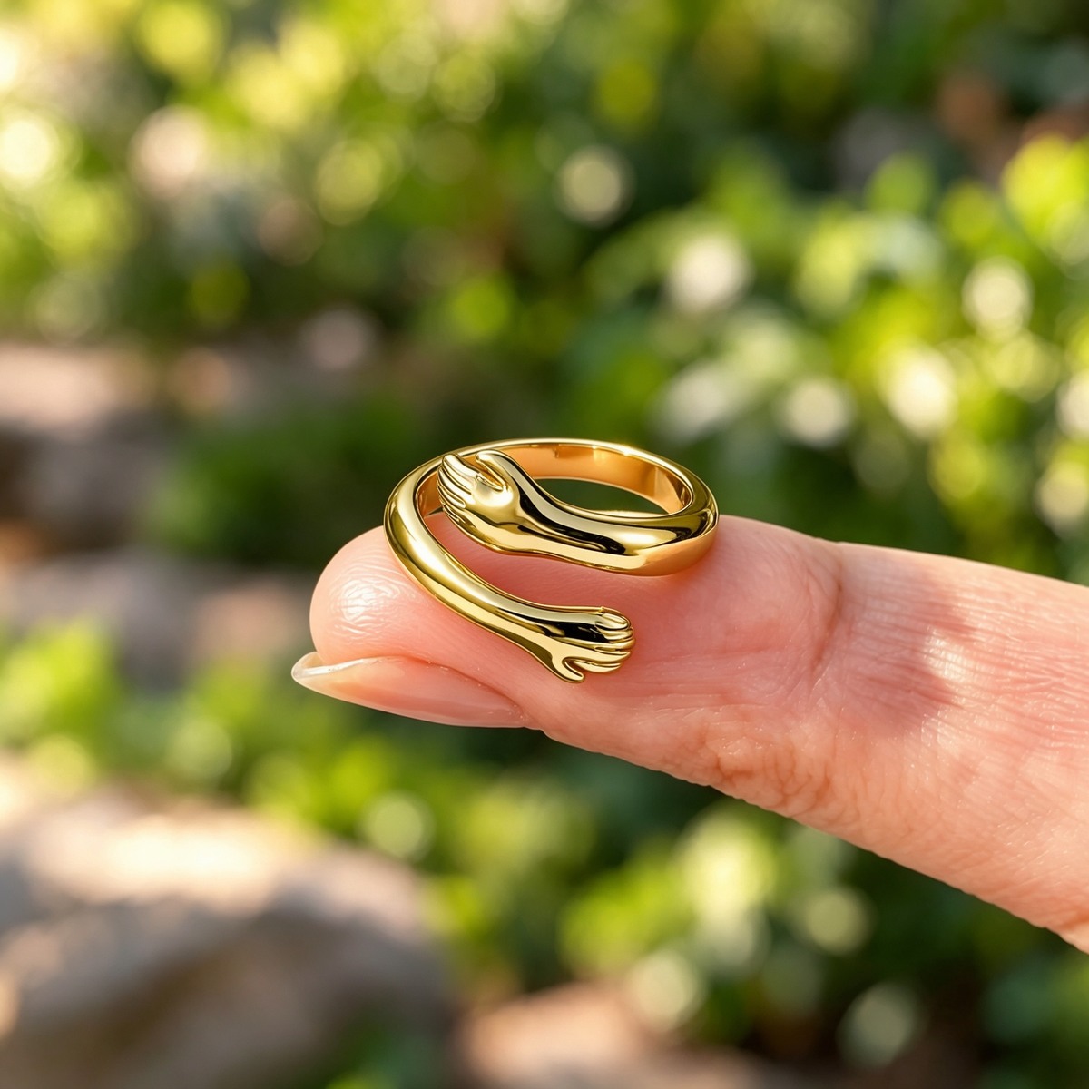 Hugging Hands Open Ring | I Miss You