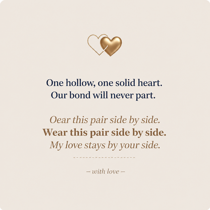 Mom & Daughter-Hollow & Solid Heart Matching Bracelet