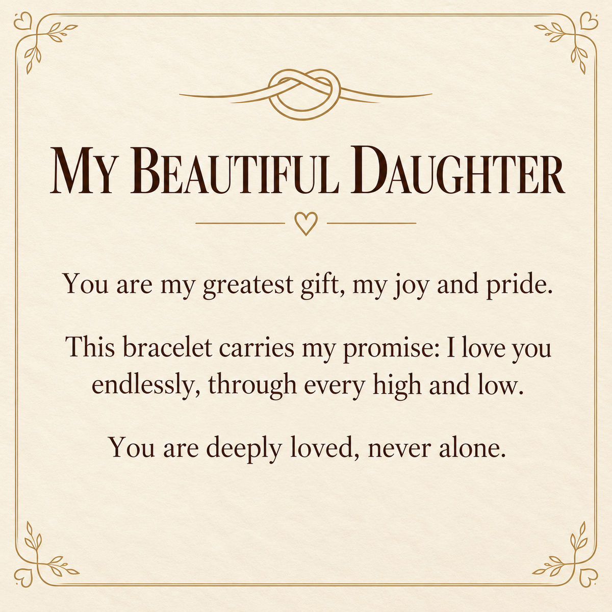 To My Daughter - I Love You Bracelet