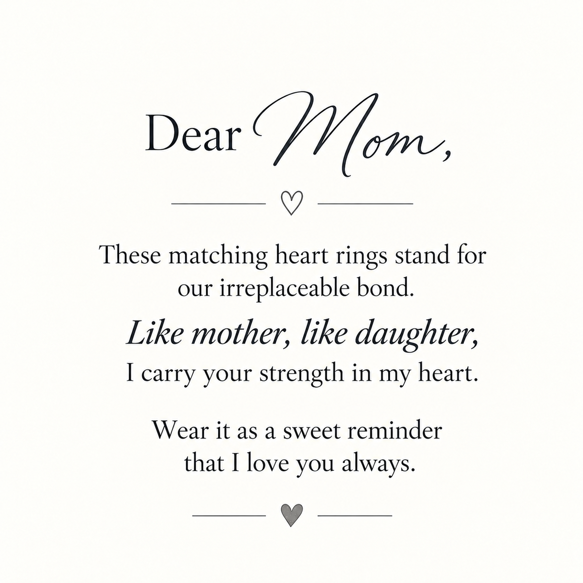 Like Mother Like Daughter Heart Matching Ring
