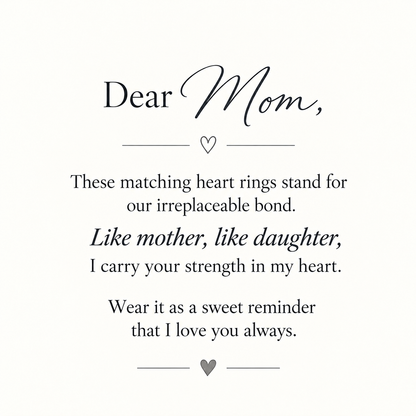 Like Mother Like Daughter Heart Matching Ring