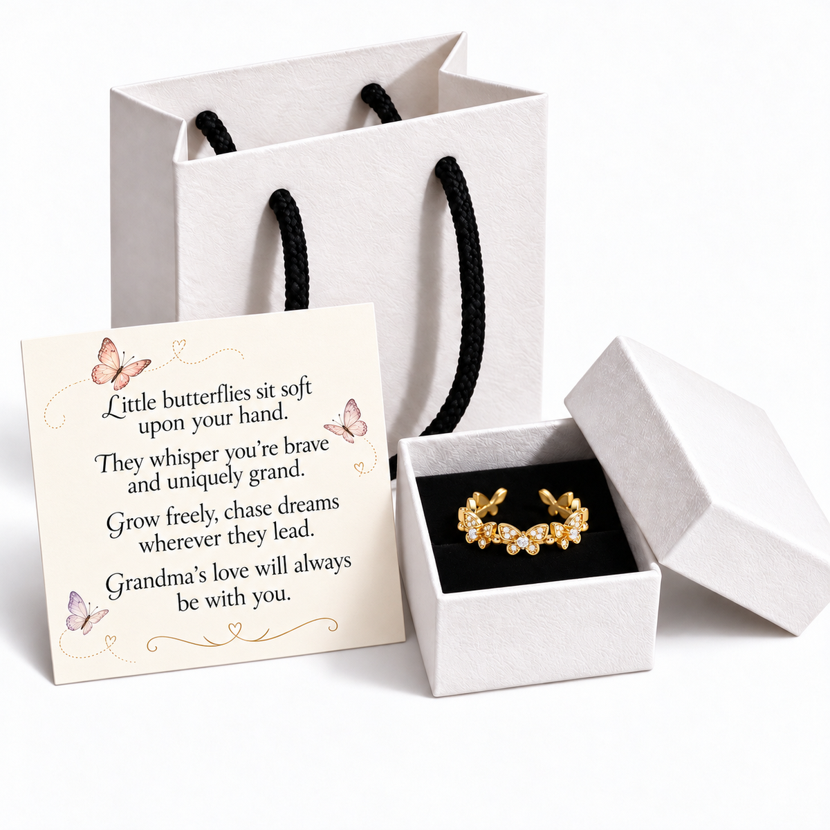 Dainty Butterfly Adjustable Open Ring