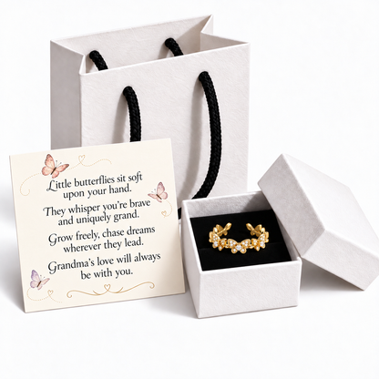 Dainty Butterfly Adjustable Open Ring