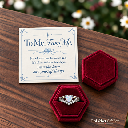 To Me From Me Crown Heart Opal Ring