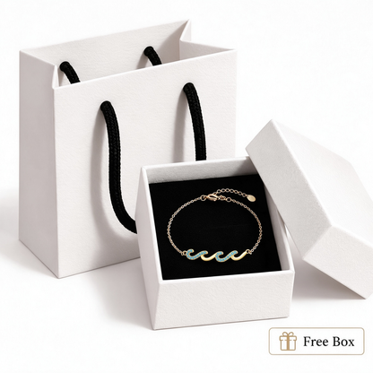 Dainty Blue Stone Wave Bracelet