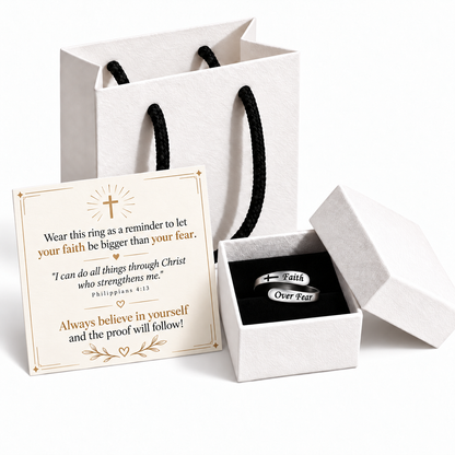 Faith Over Fear Adjustable Ring