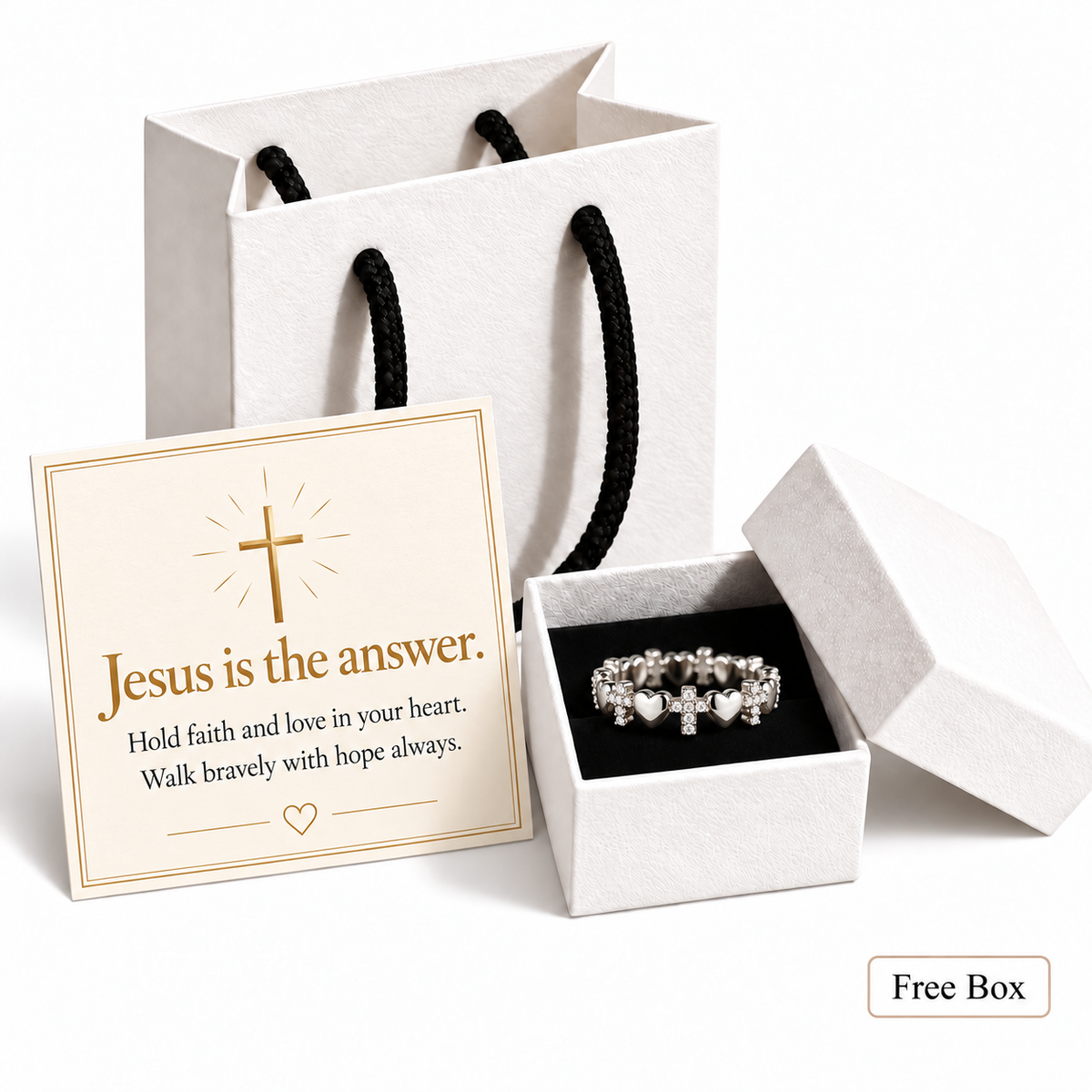 Jesus Is The Answer Cross Band Ring