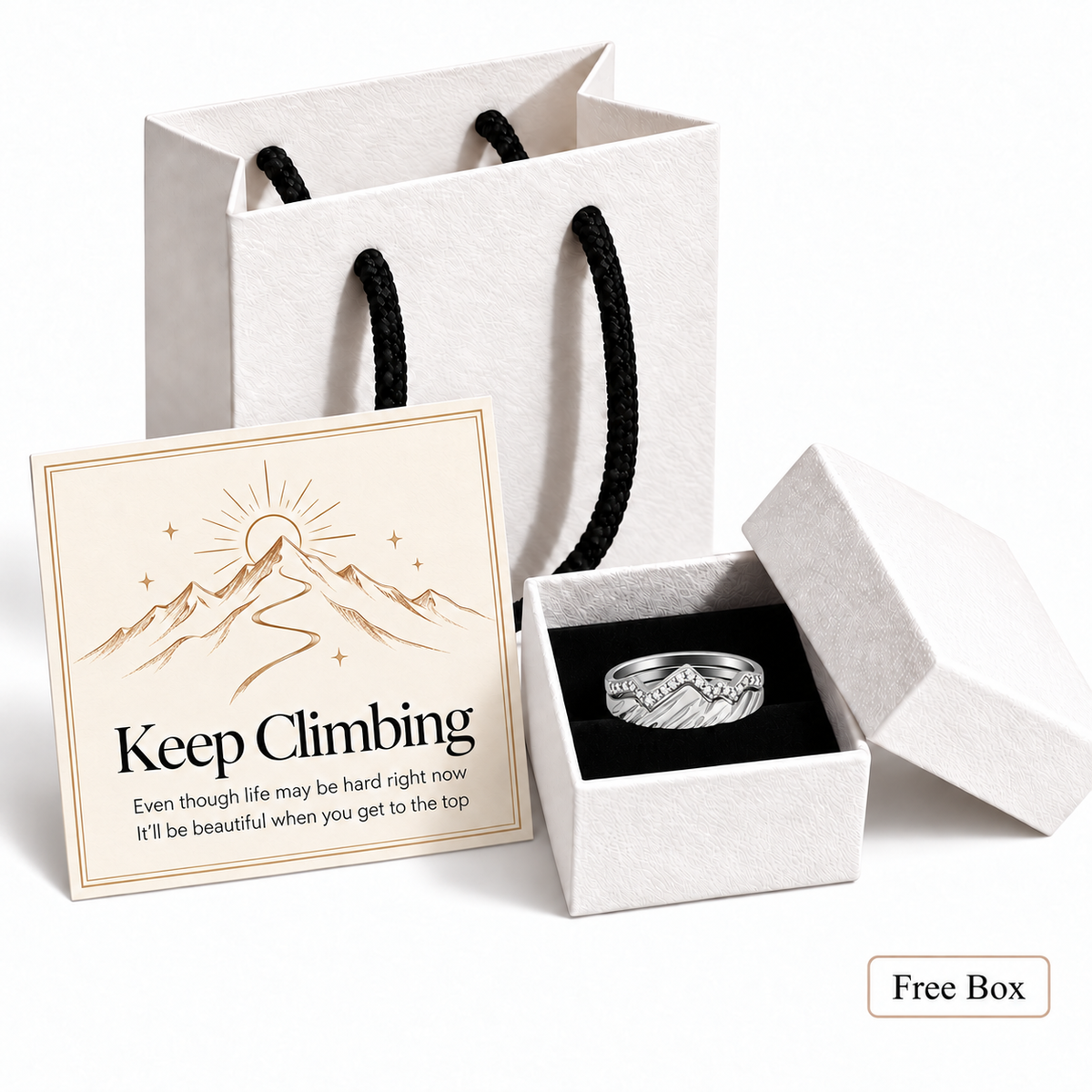 Keep Climbing Mountain Ring