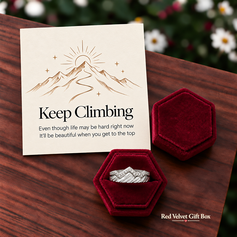 Keep Climbing Mountain Ring