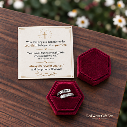 Faith Over Fear Adjustable Ring