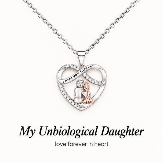 S925-To My Unbiological Daughter-Heart Pendant Necklace