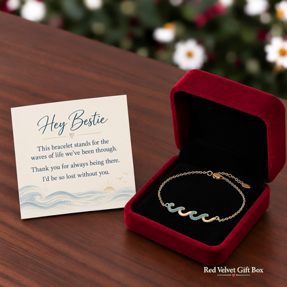 Dainty Blue Stone Wave Bracelet