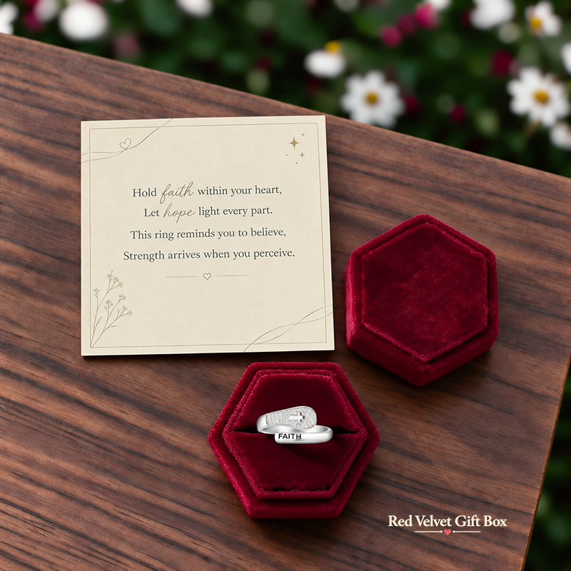 Faith Cross Adjustable Wrap Ring