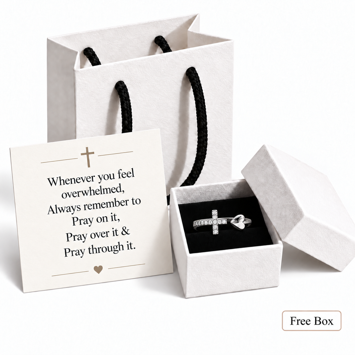 Cross & Heart Ring
