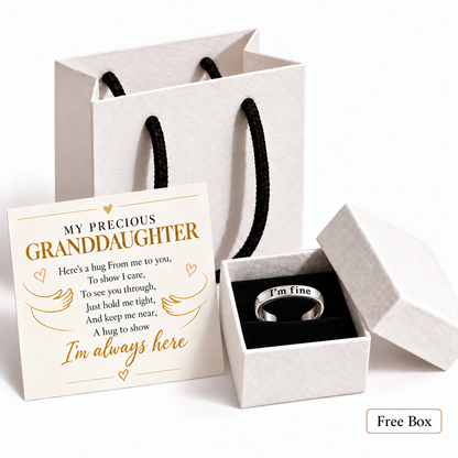 Inspirational "I'm Fine" Adjustable Ring