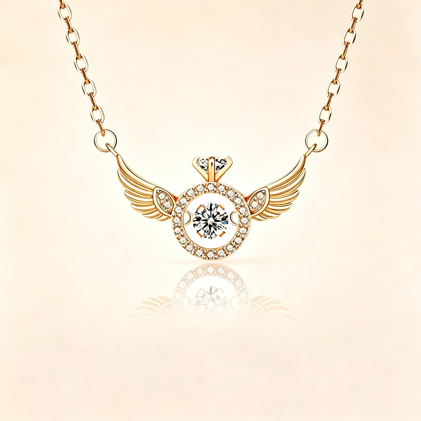Angel Wing Dancing Sparkle Pendant Necklace ✨🪽💫
