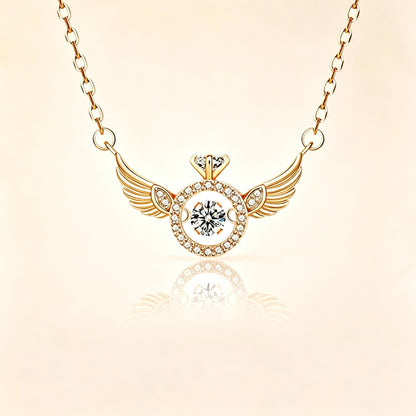 Angel Wing Dancing Sparkle Pendant Necklace ✨🪽💫