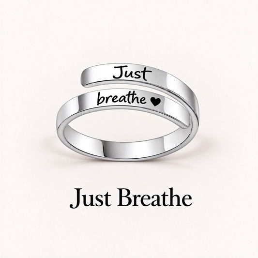 Just Breathe Inspirational Ring