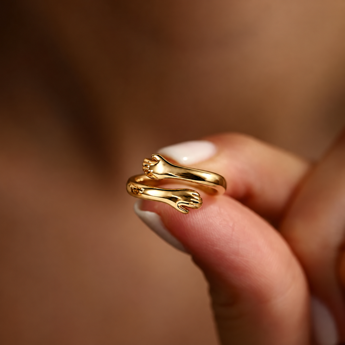 To My Granddaughter-Hugging Hands Open Ring