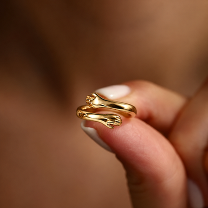 To My Granddaughter-Hugging Hands Open Ring