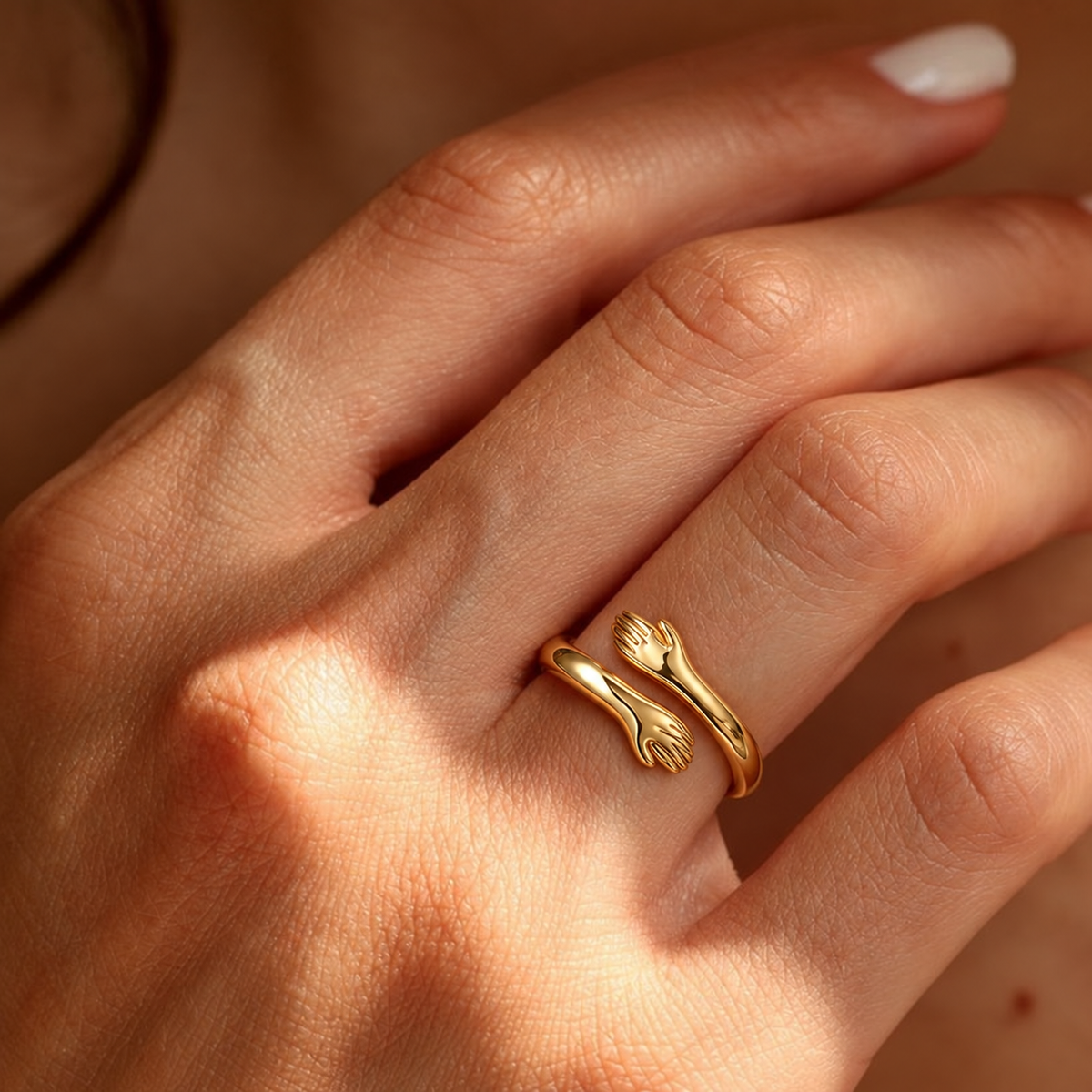 To My Granddaughter-Hugging Hands Open Ring