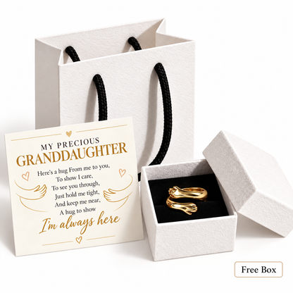 To My Granddaughter-Hugging Hands Open Ring